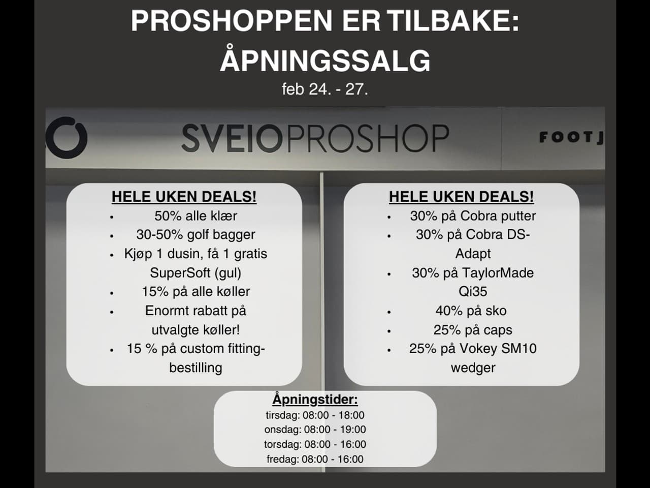 🚩 Proshoppen er TILBAKE: Åpningssalg 🚩